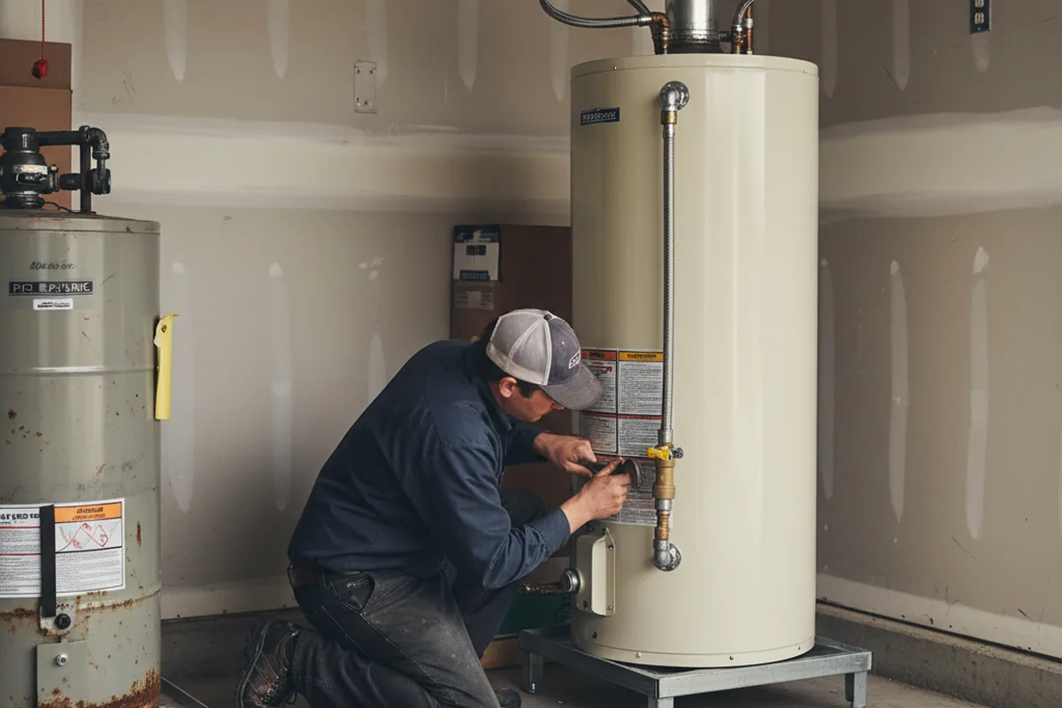Water heater and shutoff valve replacement in Rhodes