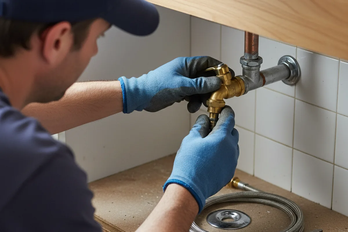 Shutoff valve and fitting work during Emergency Plumbing in Rhodes
